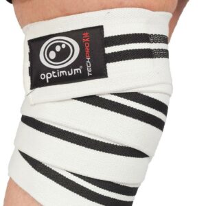 Optimum Tech Pro X14 Bandage pour Genou Mixte, Blanc/Noir